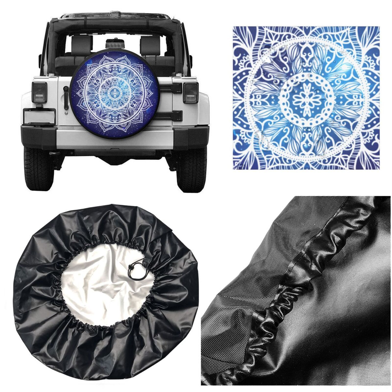 custom print jeep spare tire cover fabric