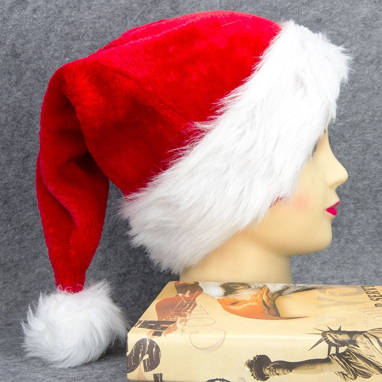 thickened long plush santa hat xmas