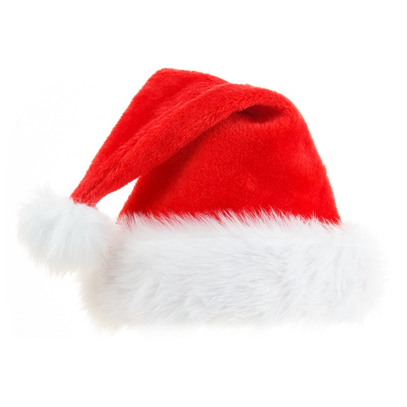 kids thickened long plush santa hat xmas