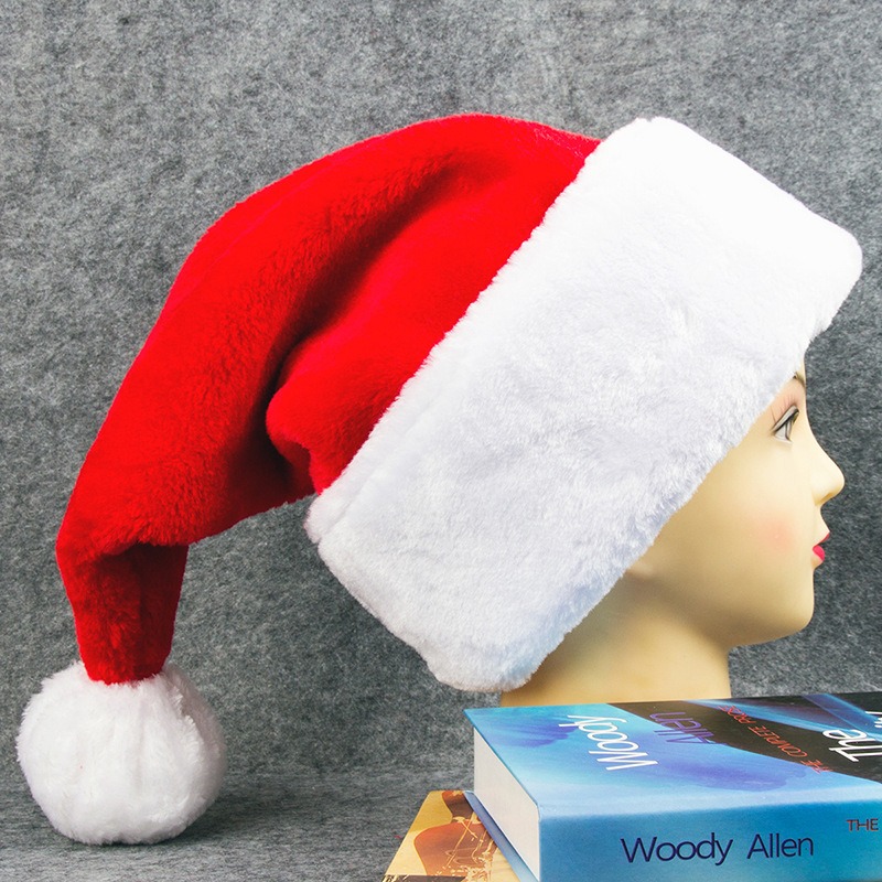 thickened luxury premium santa hat Christmas good quality