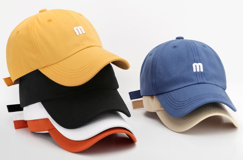 baseball caps with letter m