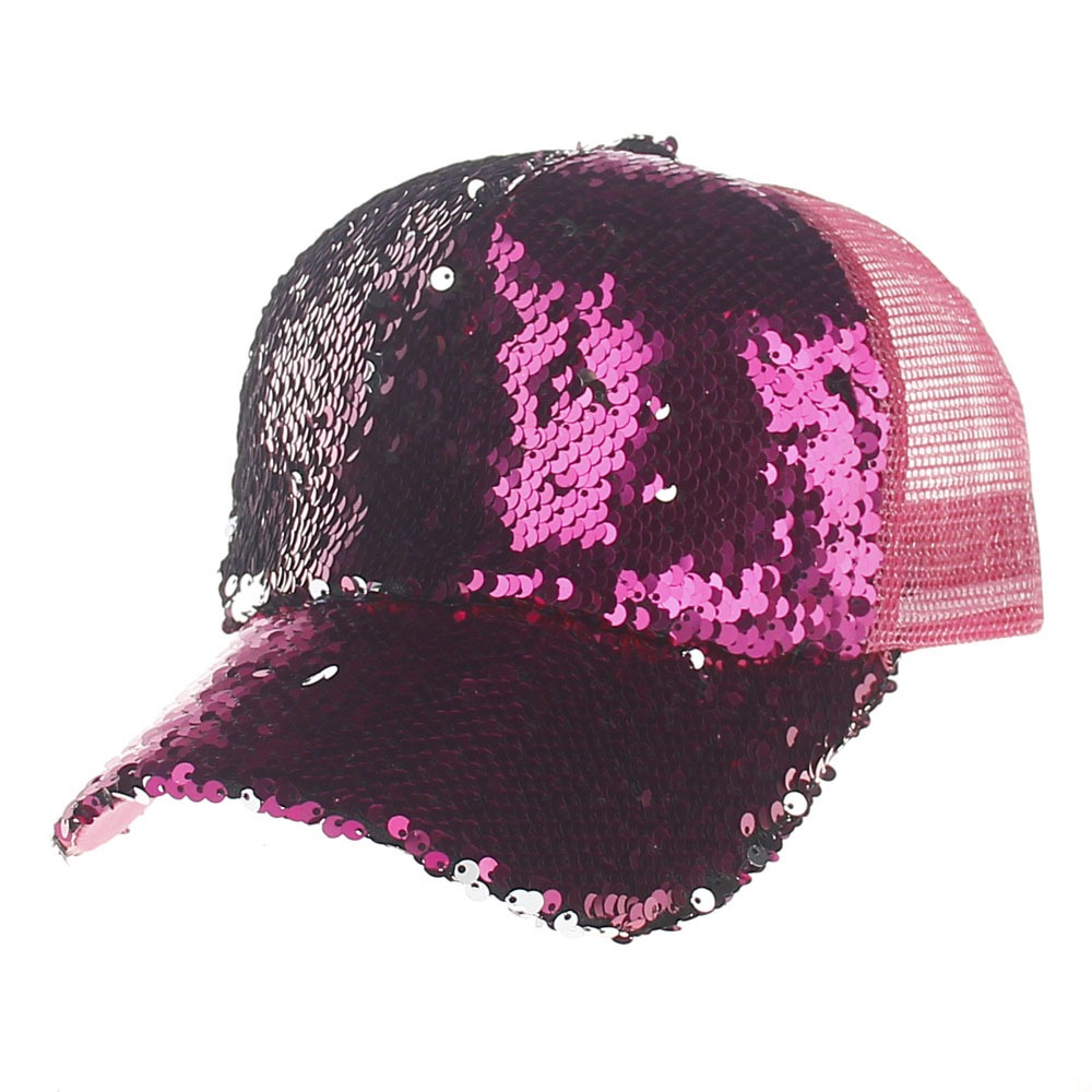 wholesale rose red sequin baseball cap, custom made hat