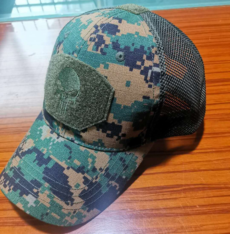 tactical patch cap velcro baseball hat skull