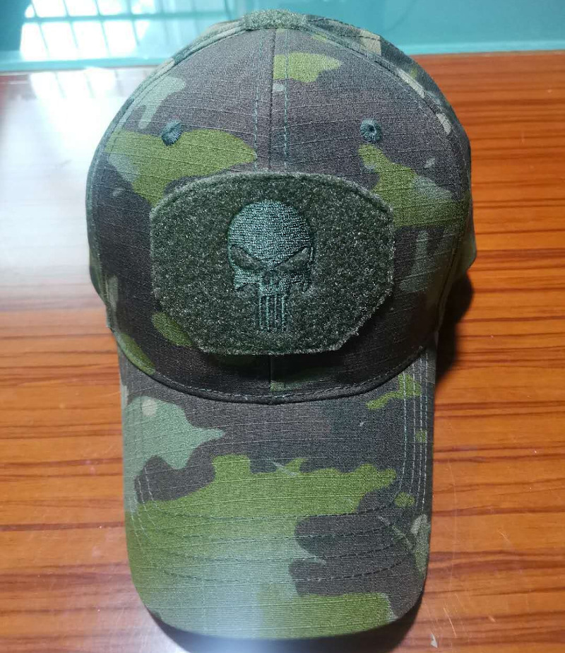 tactical patch cap velcro baseball hat skull