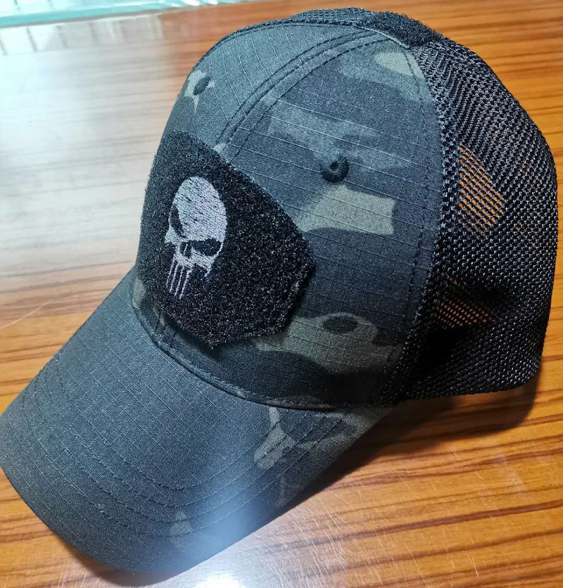 tactical patch cap velcro baseball hat skull