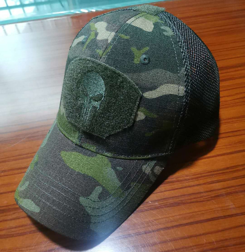 tactical patch cap velcro baseball hat skull