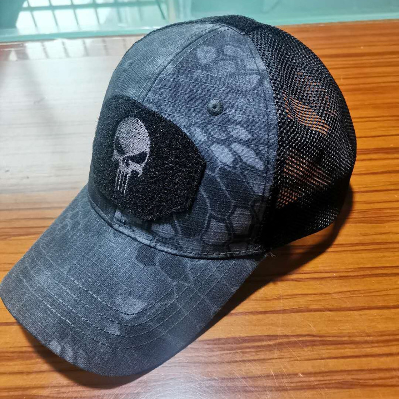 tactical patch cap velcro baseball hat skull