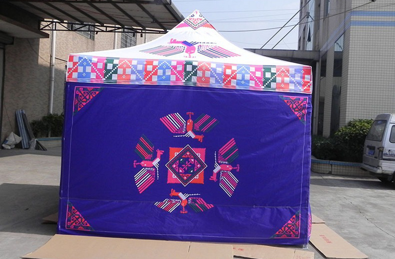 Printed instant canopy tent with walls