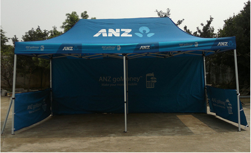 Printed instant canopy tent with walls