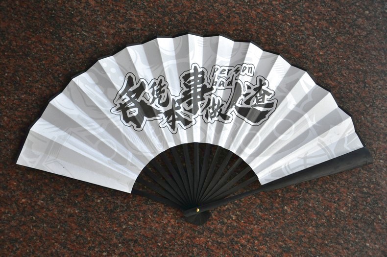 custom printed chinese folding hand fan bamboo silk