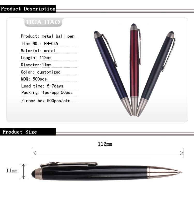 Stylus metal ballpoint pen