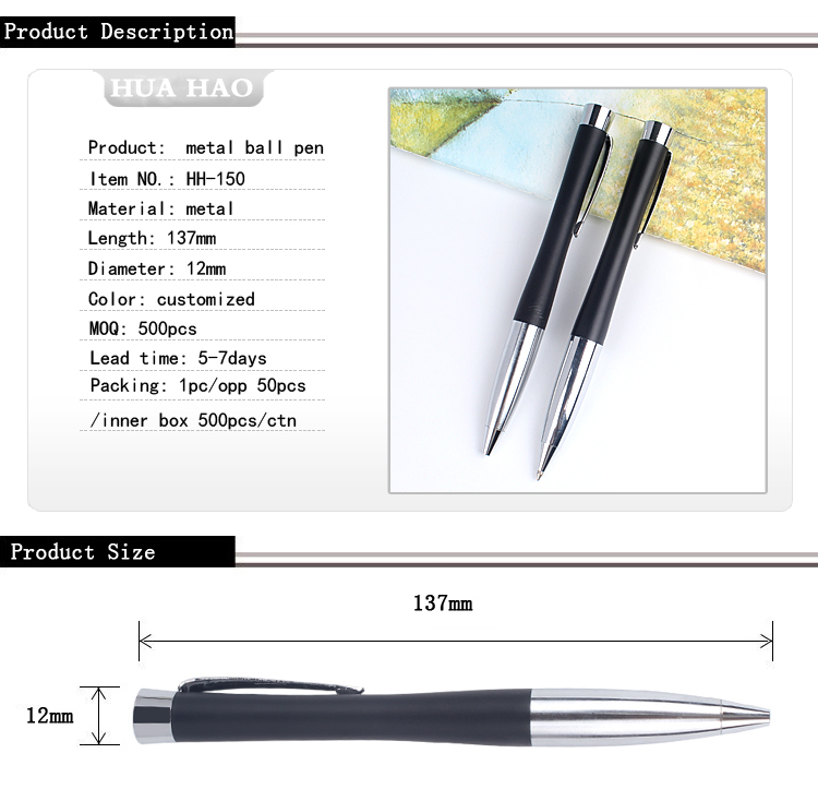 Curved Barrel Metal Ballpoint Pen