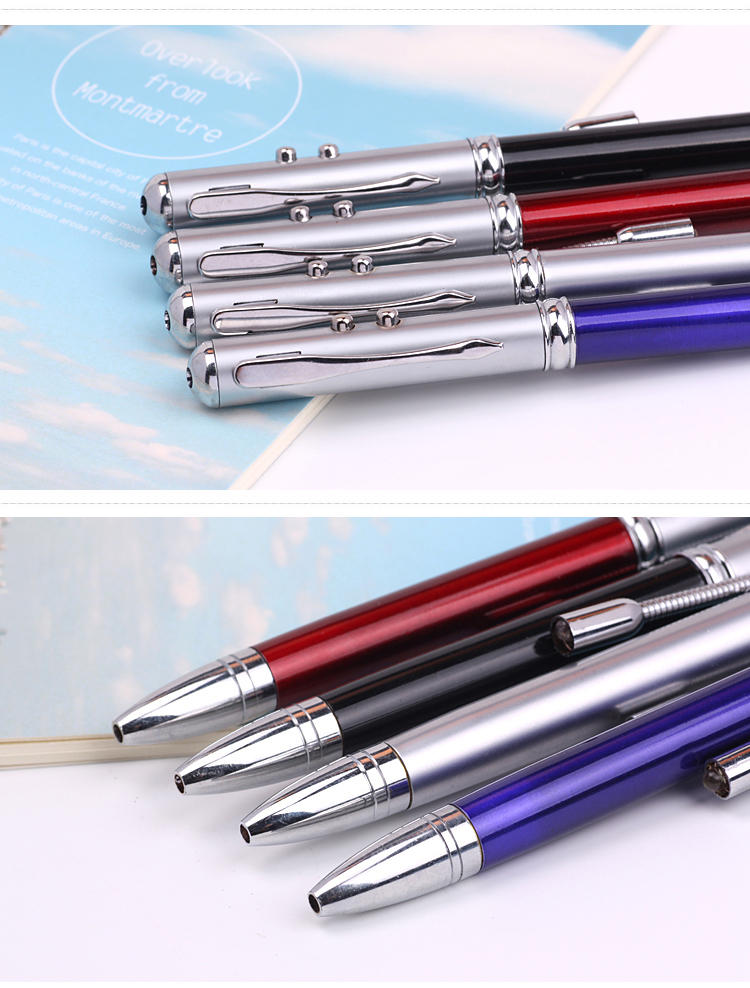 Metal Ballpoint Pen with Laser Pointer & LED light