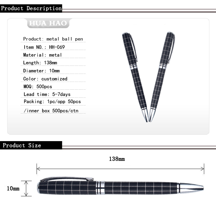 Grid Metal Ballpoint Pen