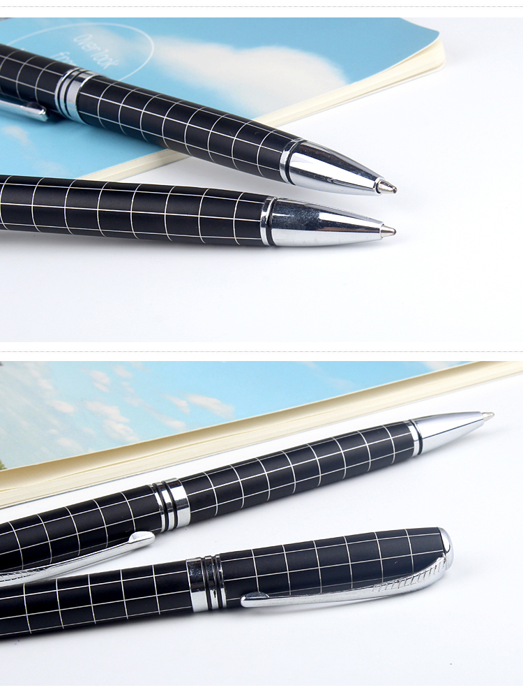 Grid Metal Ballpoint Pen