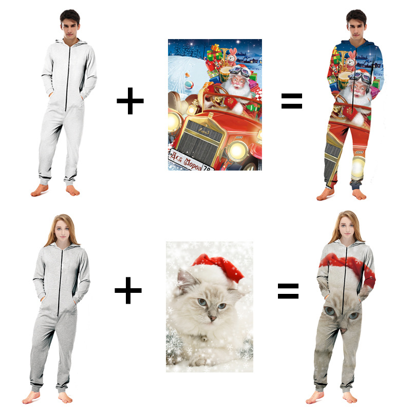 custom adult onesies all-over printing no minimum long sleeve long pants zipper bodysuit jumpsuit