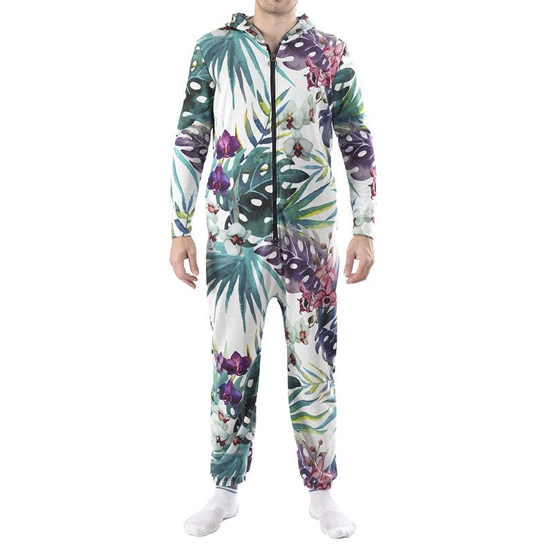 custom adult onesies all-over printing no minimum long sleeve long pants zipper bodysuit jumpsuit