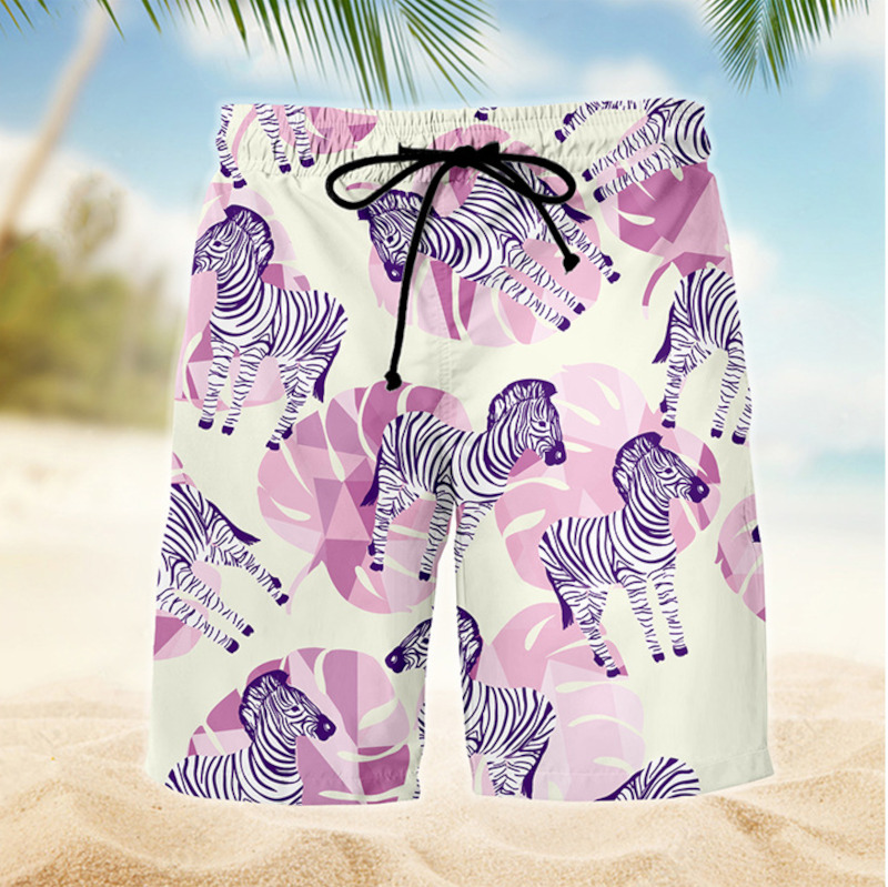 custom men's beach hawaiian short full color all-over printing design your own swim trunks online