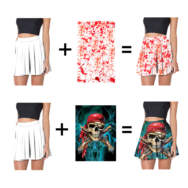 custom high waisted pleated mini skirt all-over printing no minimum short skater skirts