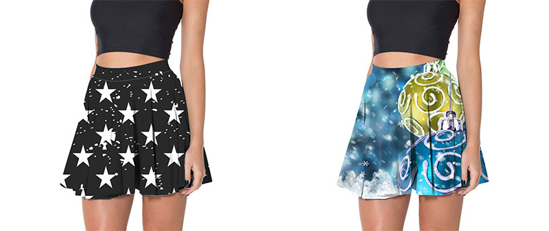 custom high waisted pleated mini skirt all-over printing no minimum short skater skirts