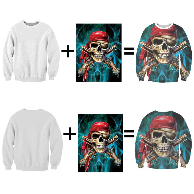 custom pullover sweater long sleeve crew neck all-over printing no minimum