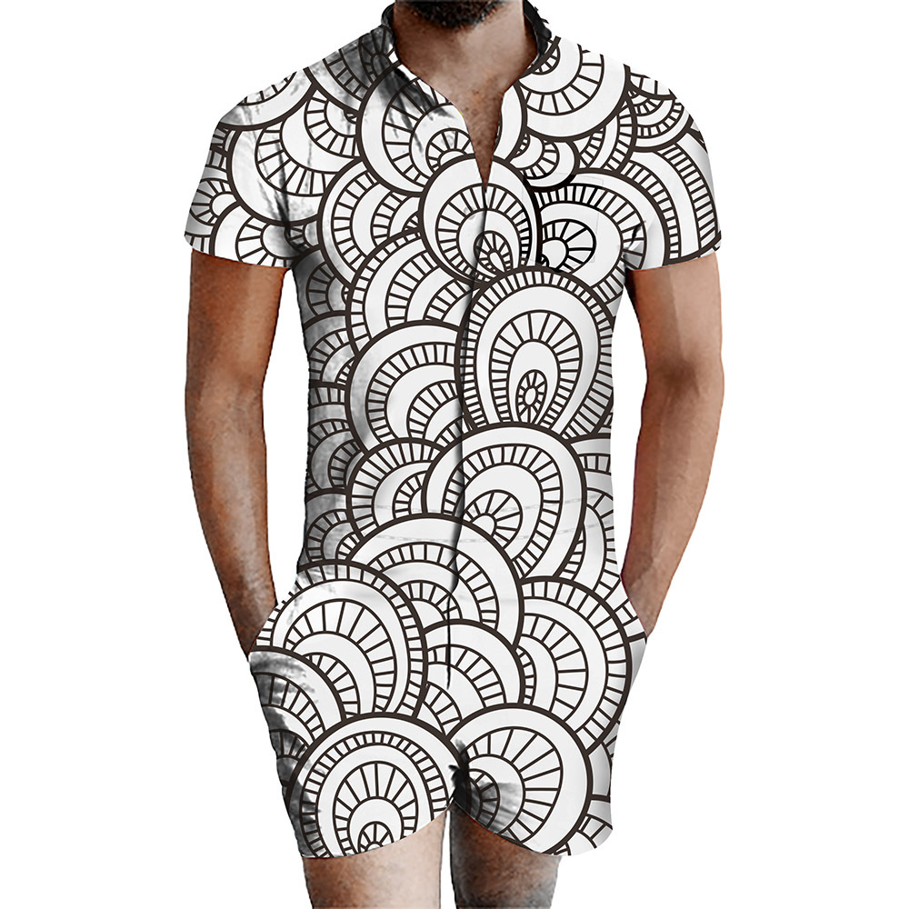 custom men's romper all-over printing no minimum male funny suit shorts