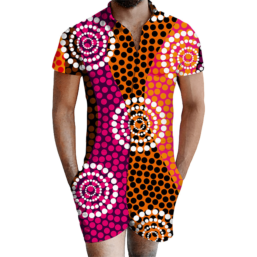 custom men's romper all-over printing no minimum male funny suit shorts