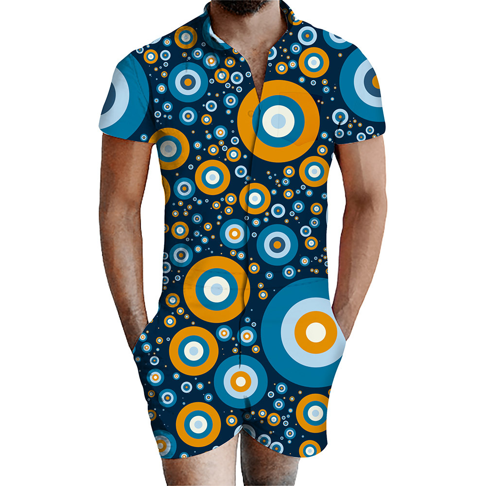 custom men's romper all-over printing no minimum male funny suit shorts