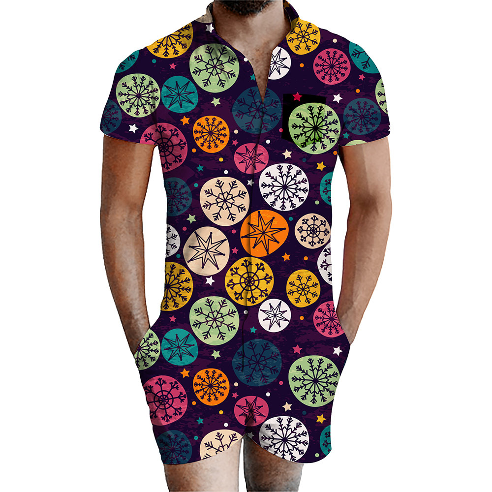 custom men's romper all-over printing no minimum male funny suit shorts