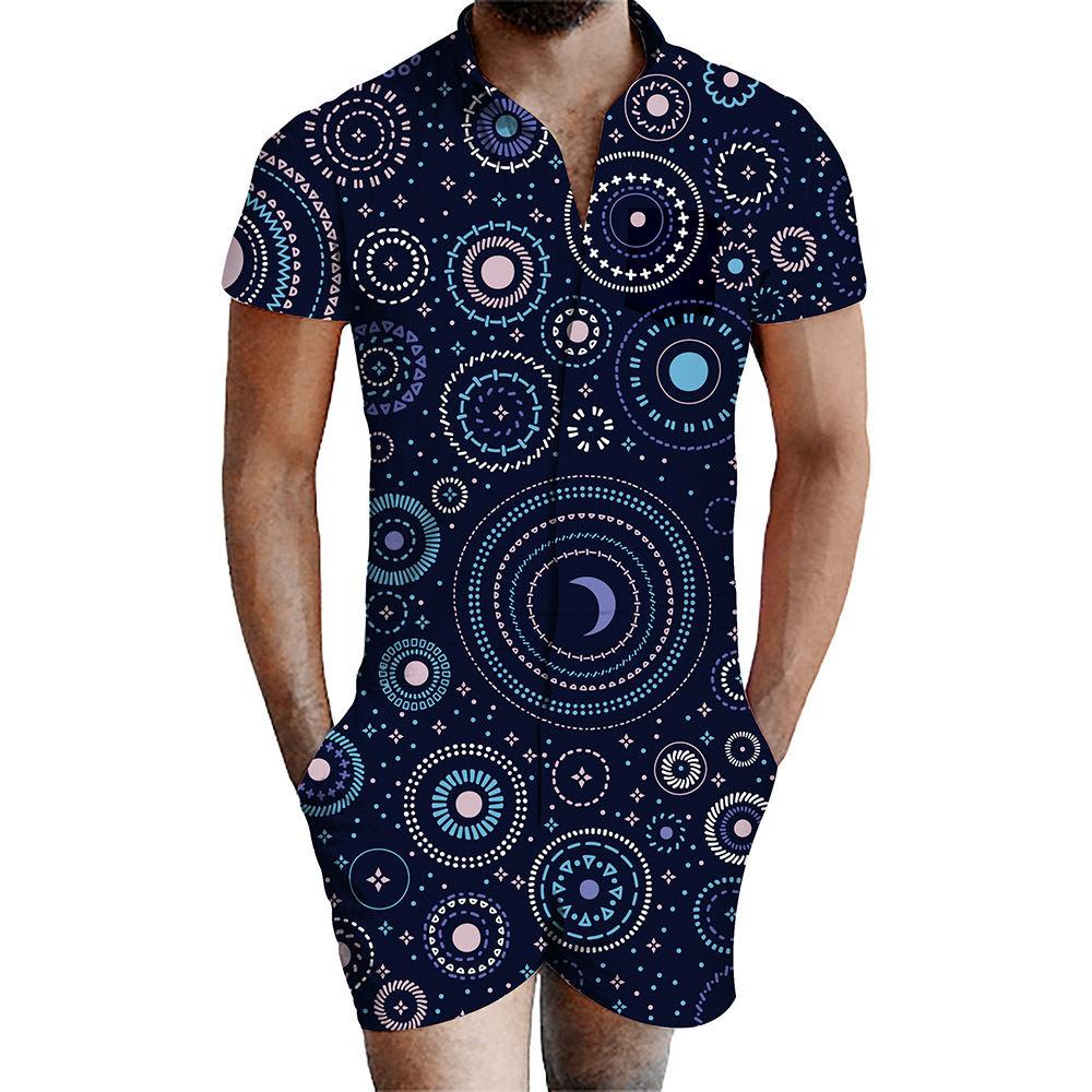 custom men's romper all-over printing no minimum male funny suit shorts