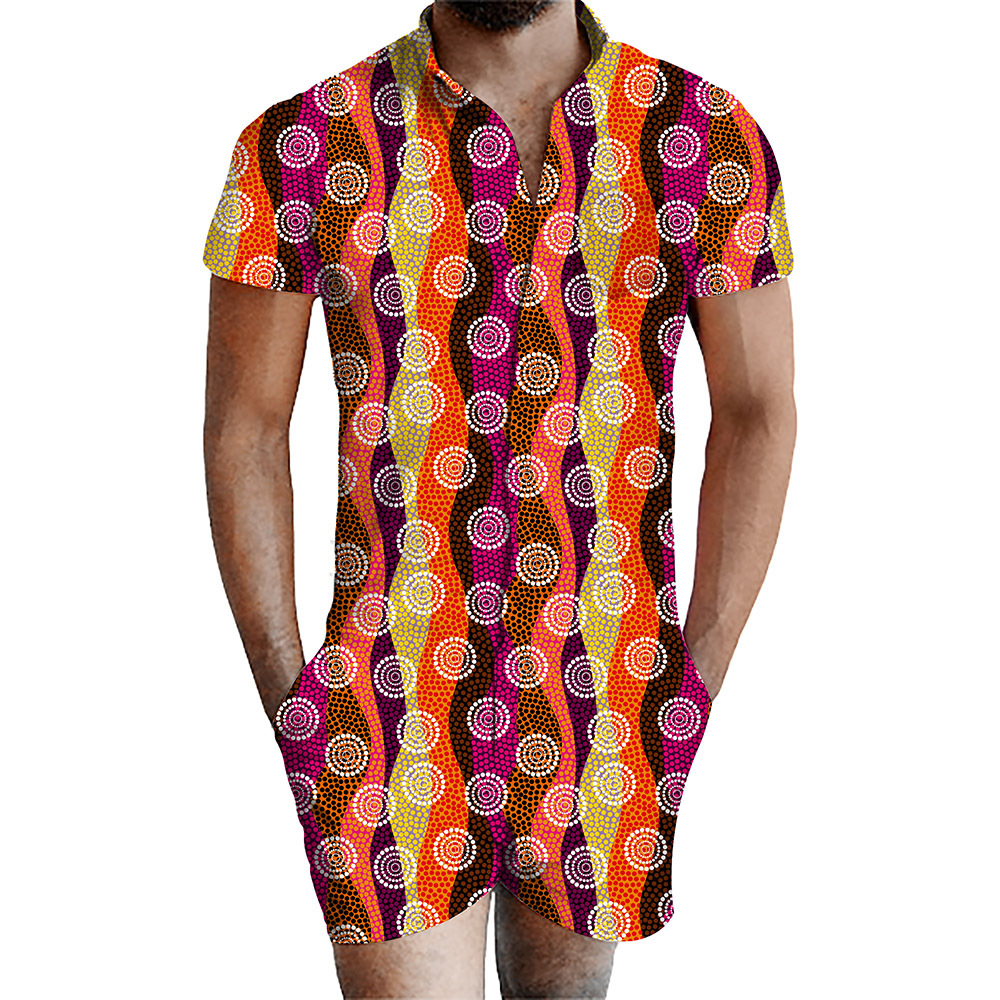 custom men's romper all-over printing no minimum male funny suit shorts