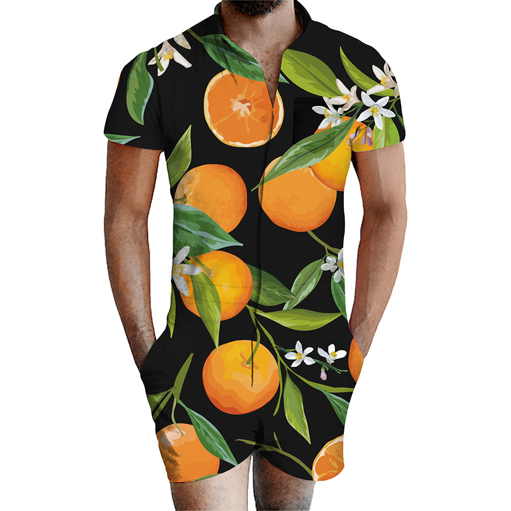 custom men's romper all-over printing no minimum male funny suit shorts