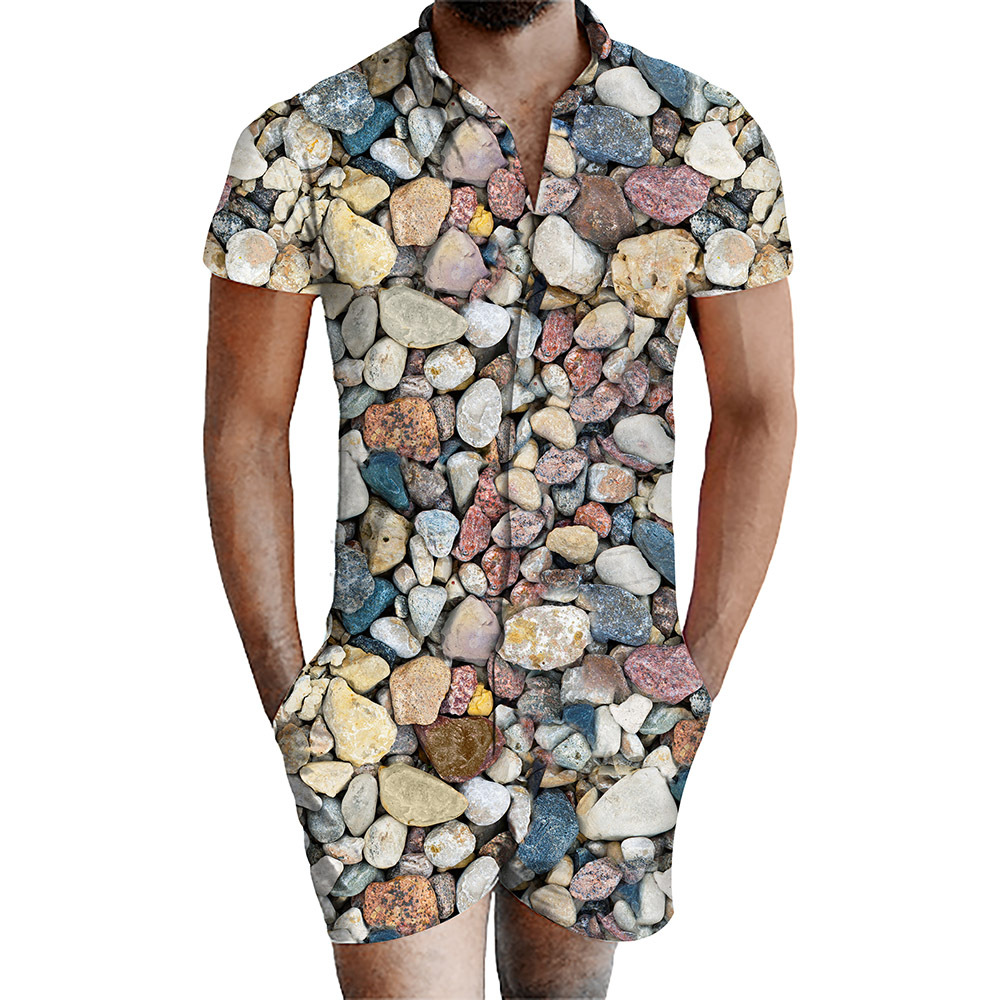 custom men's romper all-over printing no minimum male funny suit shorts