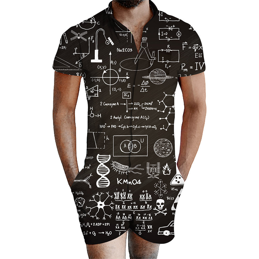 custom men's romper all-over printing no minimum male funny suit shorts