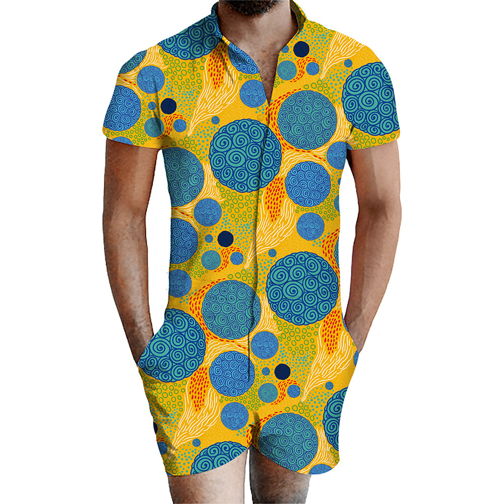 custom men's romper all-over printing no minimum male funny suit shorts