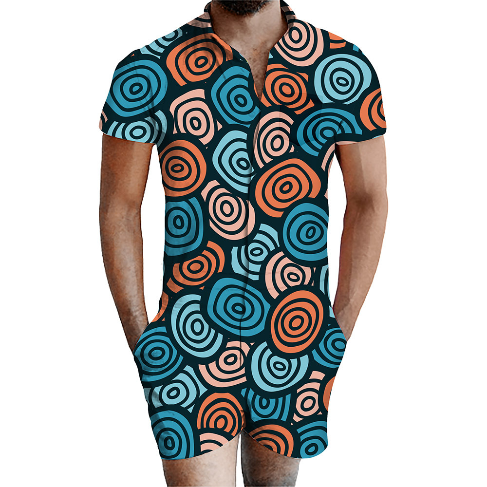 custom men's romper all-over printing no minimum male funny suit shorts