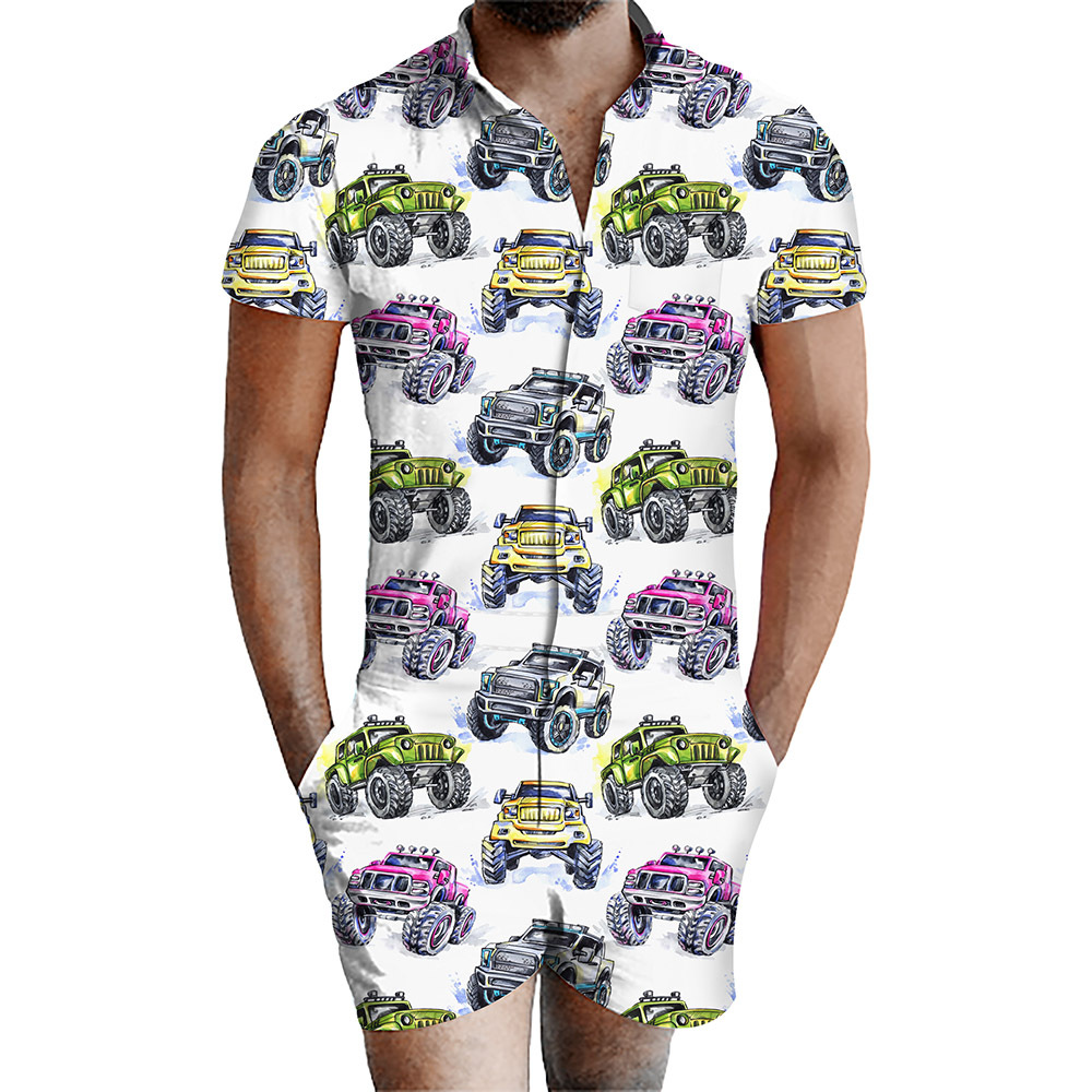 custom men's romper all-over printing no minimum male funny suit shorts