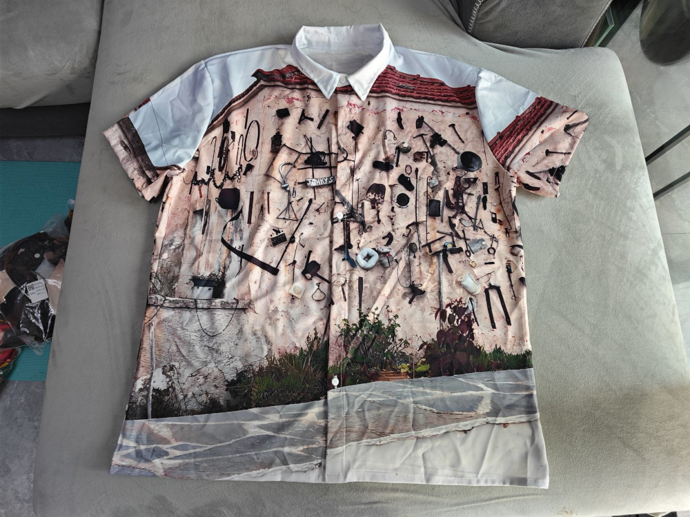 custom men's casual shirt all-over printing no minimum short sleeve button up best business