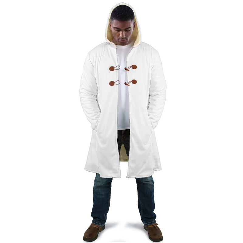 custom long coat all-over printing no minimum winter fleece lined hooded jacket men's volvet