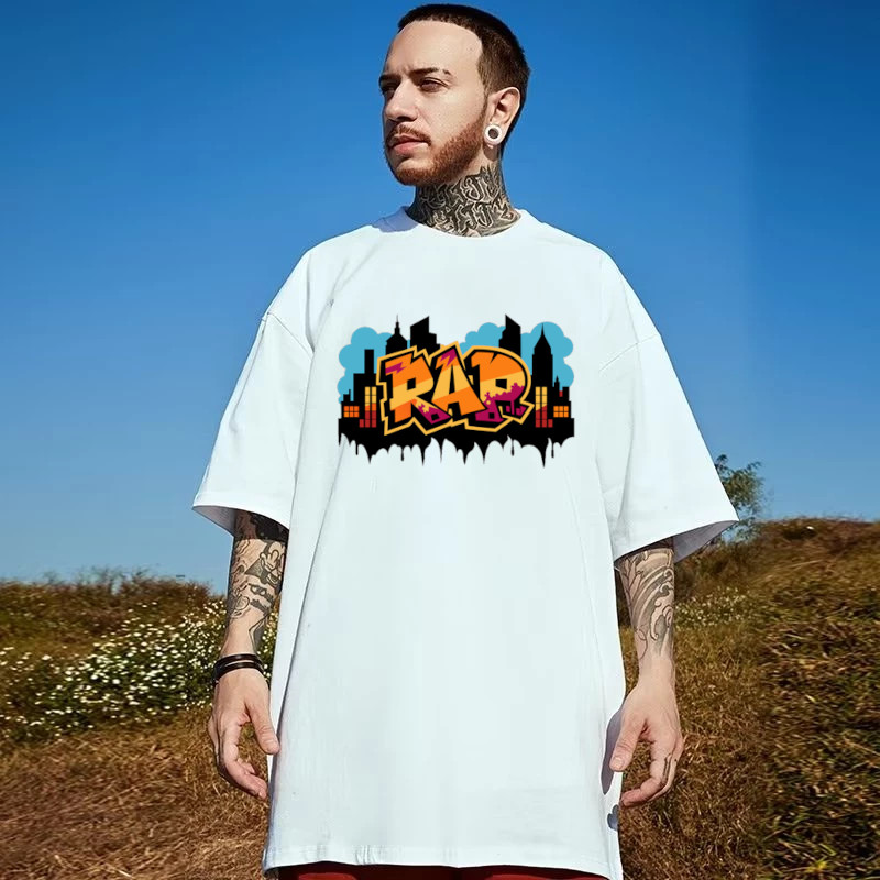pure 100% cotton custom printed t-shirt no minimum personalized short sleeve crewneck oversized drop shoulder