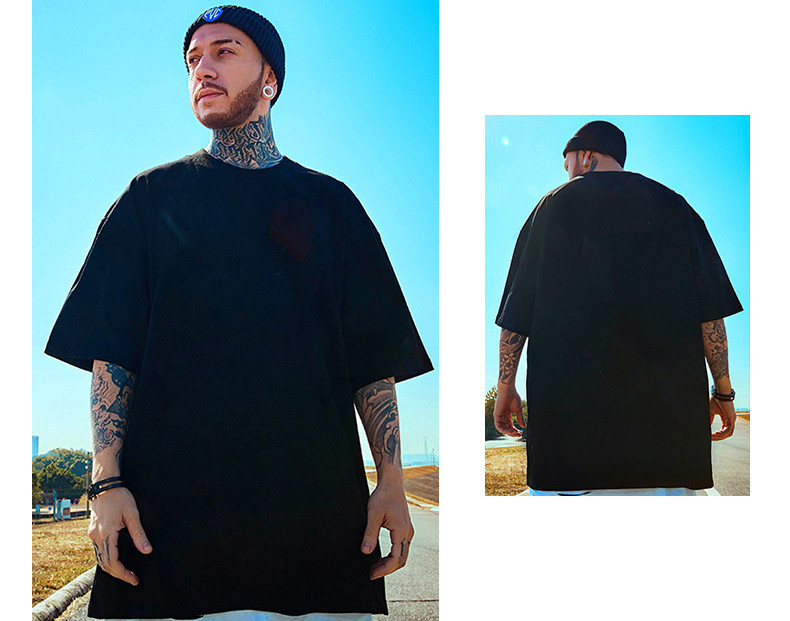 pure 100% cotton custom printed t-shirt no minimum personalized short sleeve crewneck oversized drop shoulder