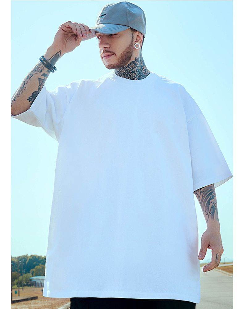 pure 100% cotton custom printed t-shirt no minimum personalized short sleeve crewneck oversized drop shoulder