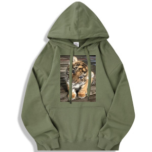 custom printed pure 100% cotton loose fit hoodie