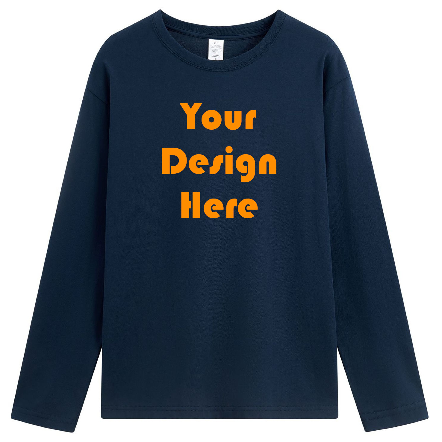 pure 100% combed cotton custom t-shirt printing no minimum design your own personalized long sleeve