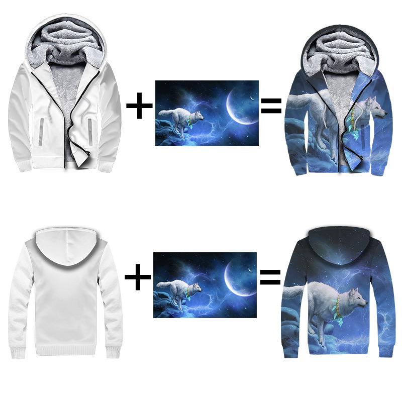 custom all-over winter hoodie thick fleece lined sweatshirt warm hooded jacket personalized printing no minimum