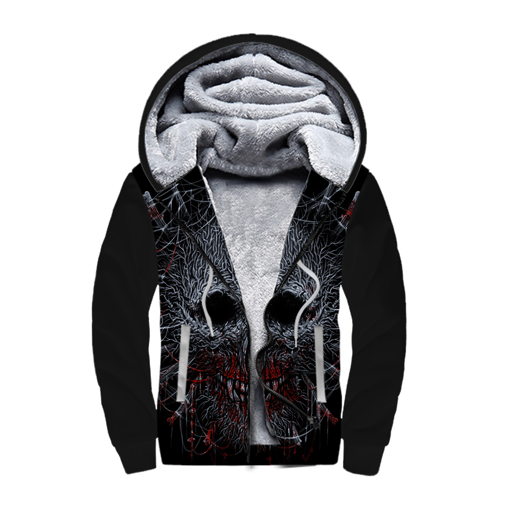 custom all-over winter hoodie thick fleece lined sweatshirt warm hooded jacket personalized printing no minimum