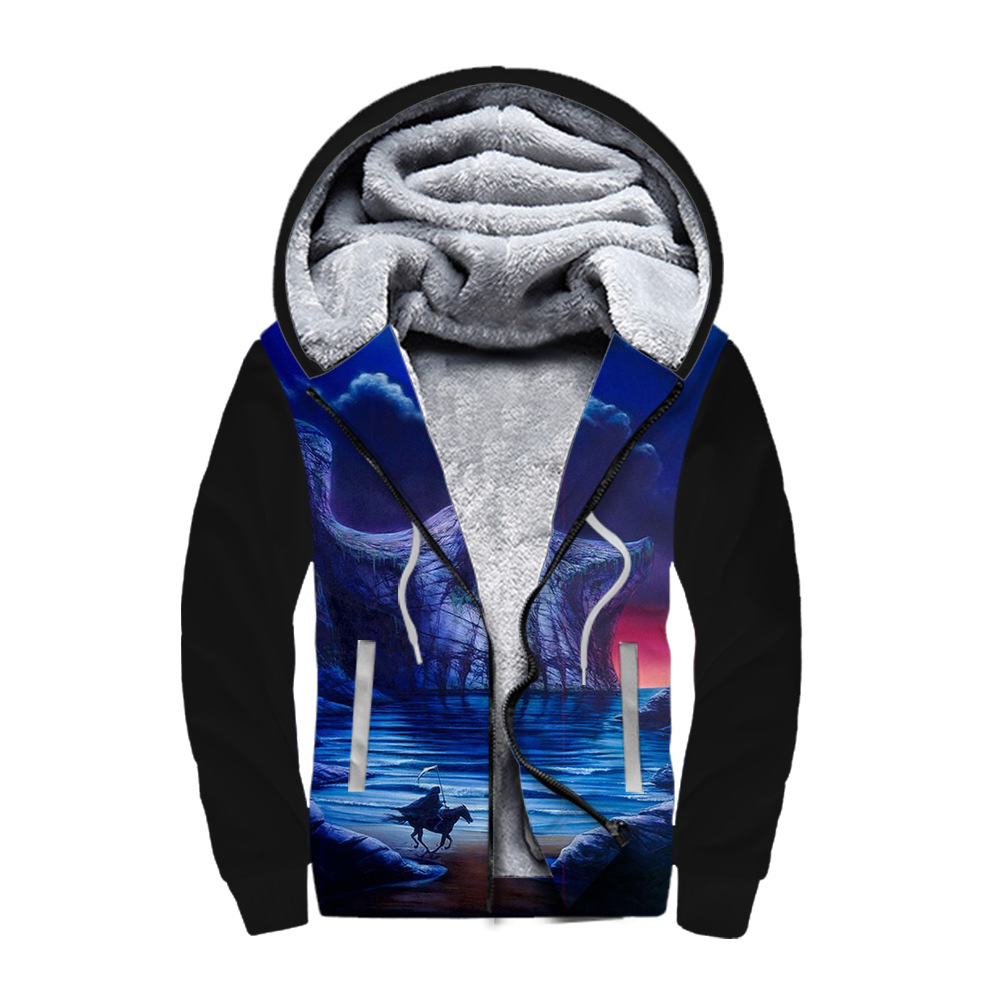 custom all-over winter hoodie thick fleece lined sweatshirt warm hooded jacket personalized printing no minimum