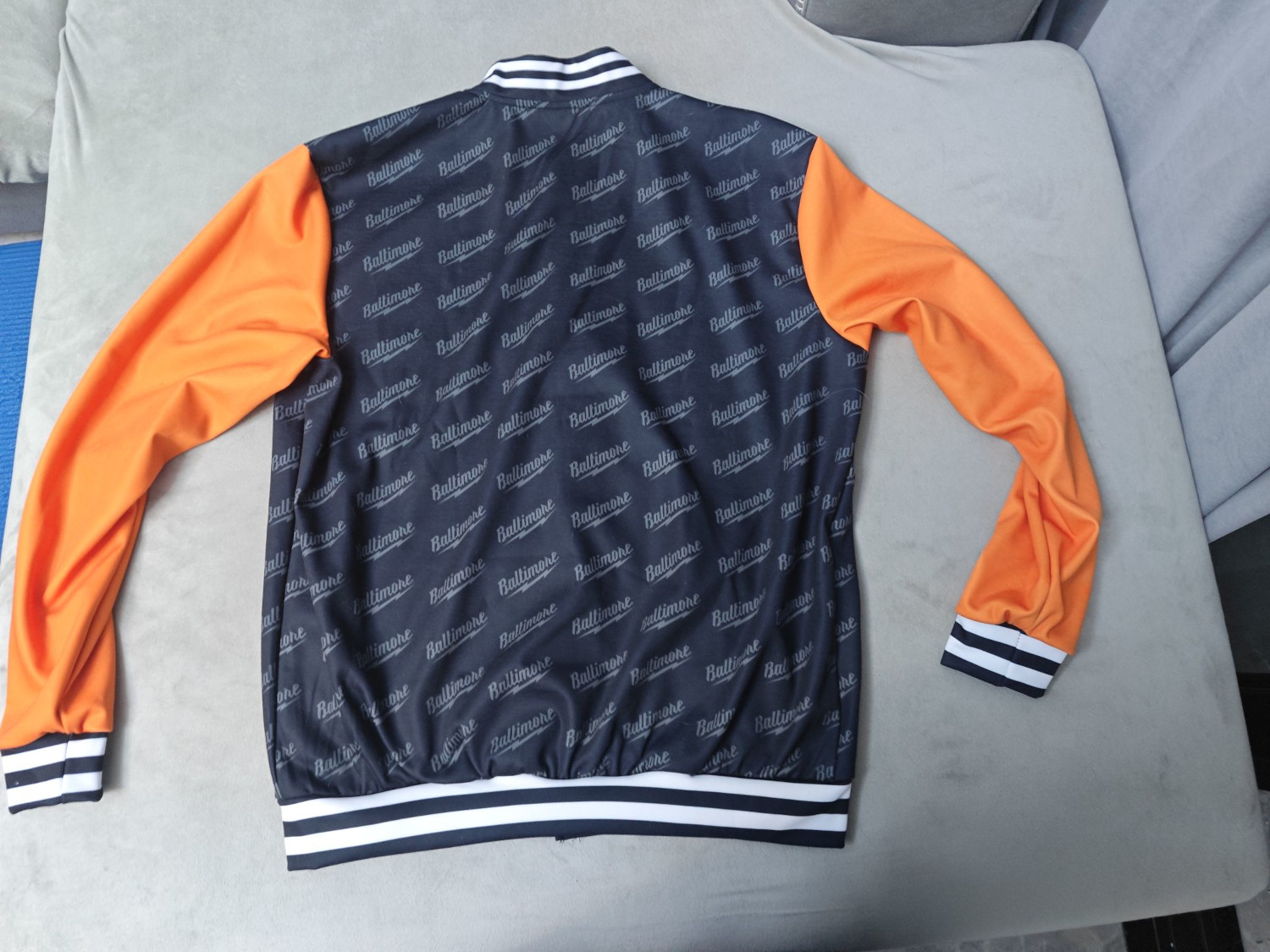 custom winter velvet lined baseball jacket all-over printing no minimum