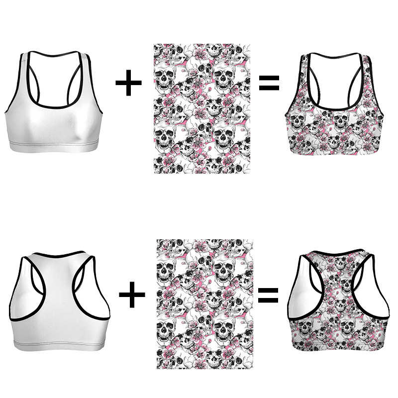 custom sports bra workout yoga wireless all-over printing no minimum