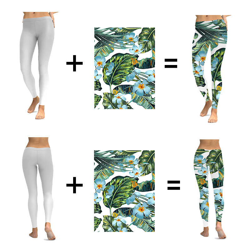 custom ankle length 7/8 leggings all-over printing no minimum design your own personalized yoga pants